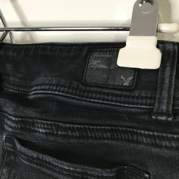 American Eagle Outfitters Skinny Jeans 4R Regular Black Low Rise Stretch - Picture 7 of 10